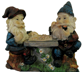 Gnomes playing dominos